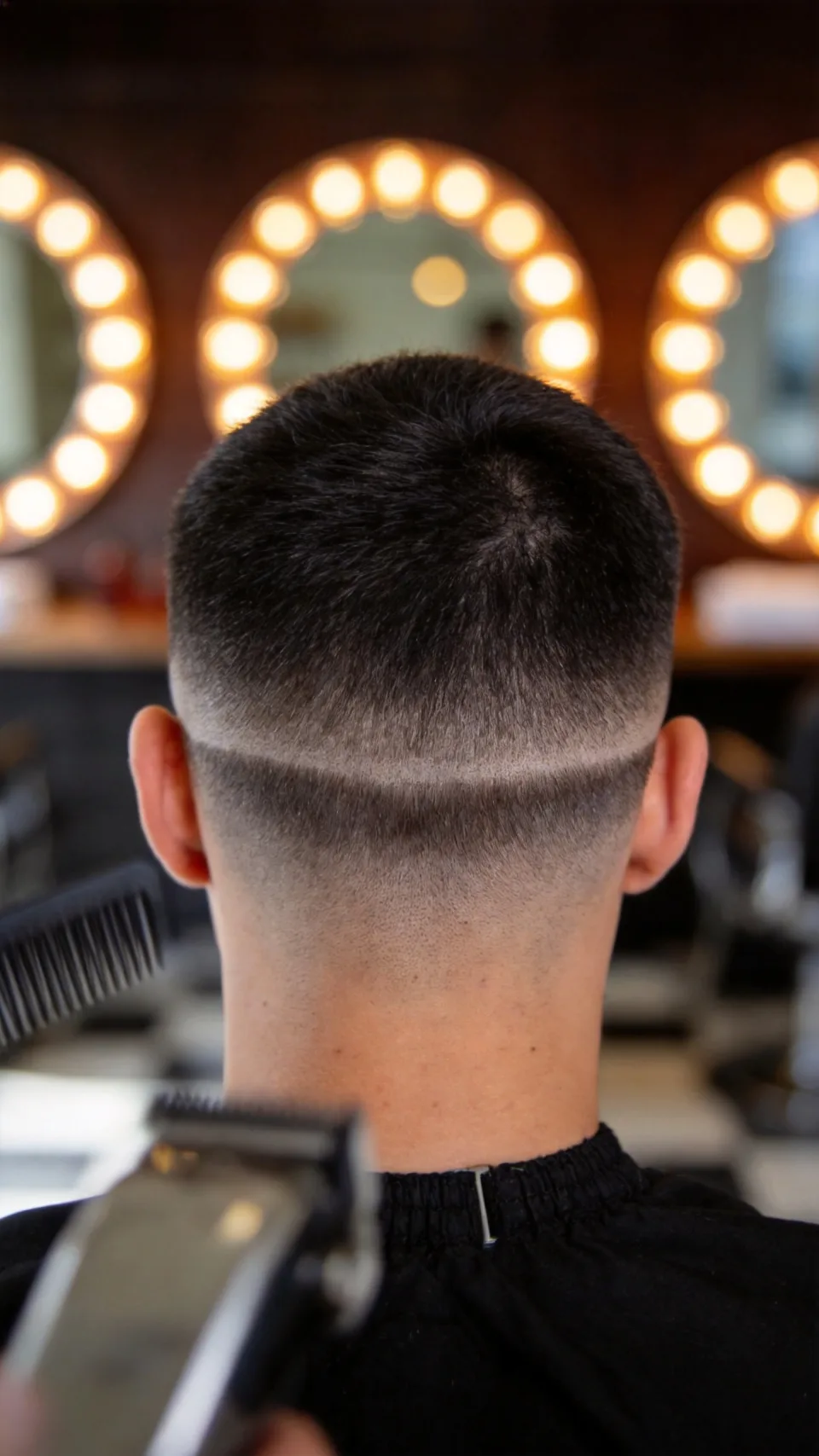 A finished mid skin fade seen from behind