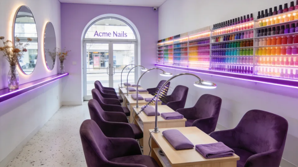 Inside Acme Nails before opening