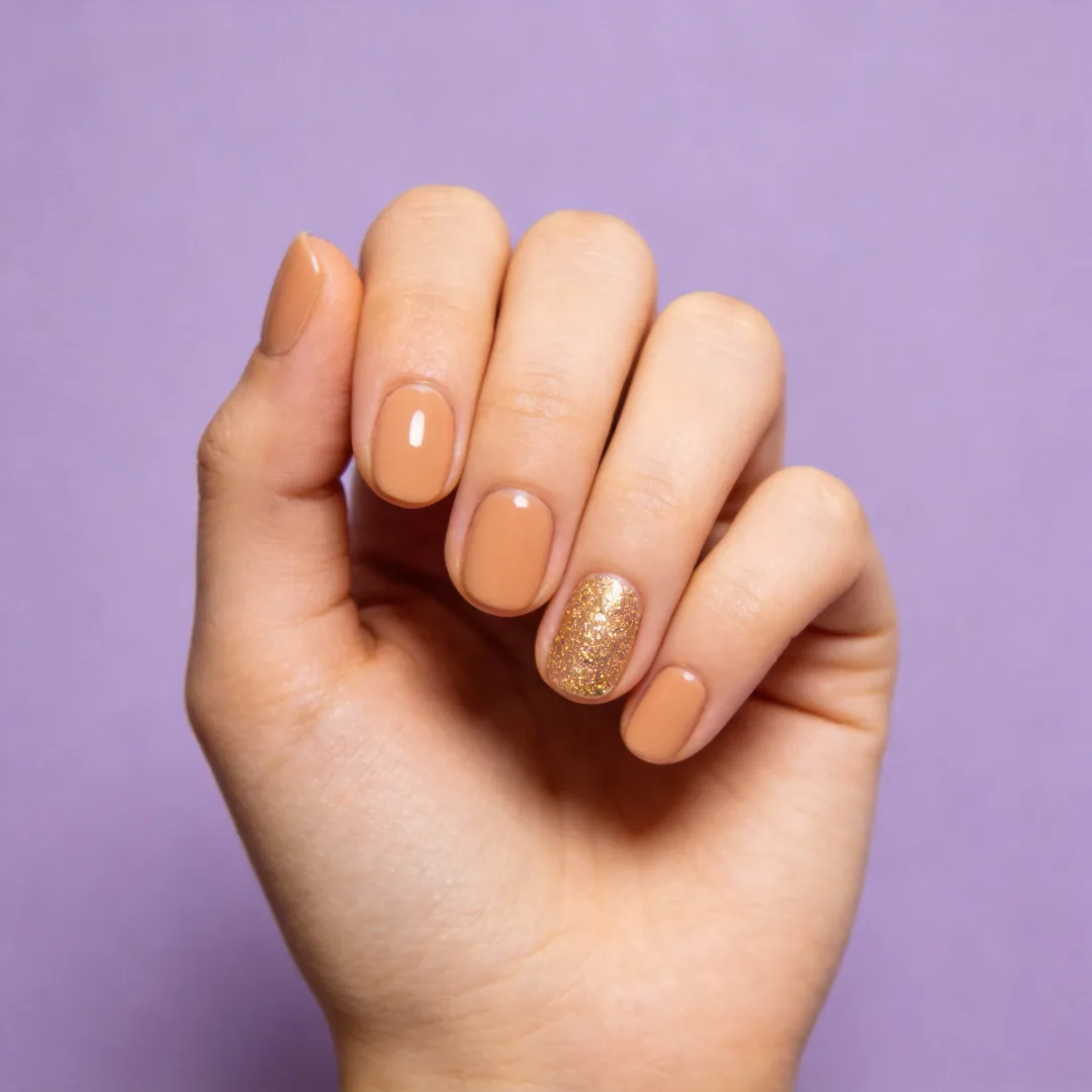 Colour wall - minimal nude with one glitter accent
