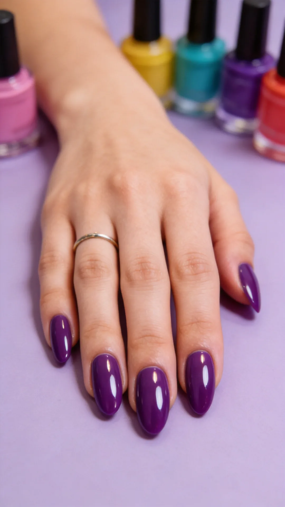 Gel Manicure - glossy violet gel set