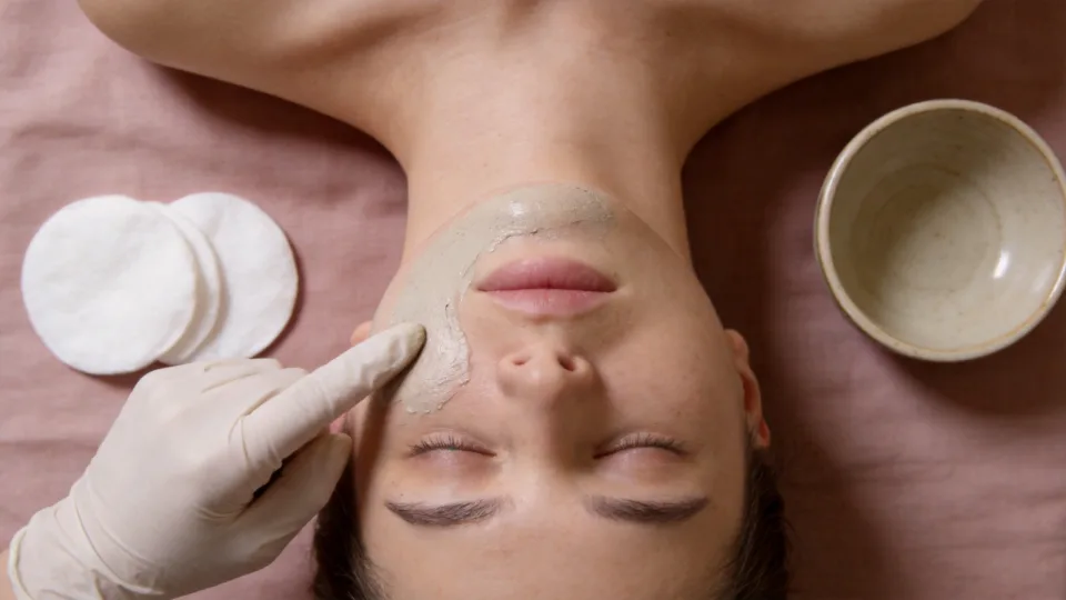 A prescribed facial, mid-treatment