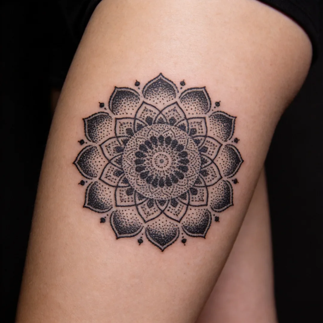 Healed work - dotwork mandala