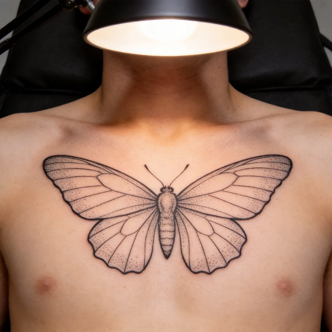 Healed work - fine-line moth