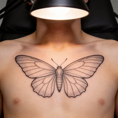 Healed work - fine-line moth