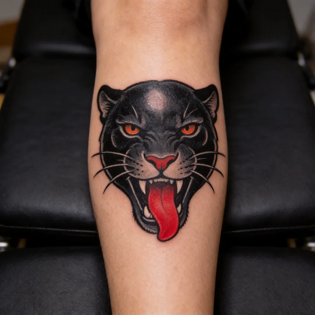 Healed work - neo-traditional panther