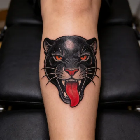 Healed work - neo-traditional panther