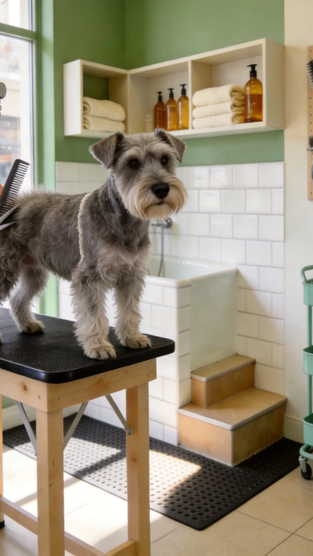 A full groom in progress